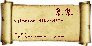 Nyisztor Nikodém névjegykártya
